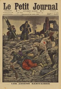 1915年，法国，第一次世界大战，使用救援犬搜寻伤员 作者 路易斯·查尔斯·邦布尔
