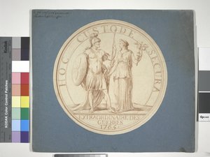奖牌设计，战争与和平：HOC CUSTODE SECURA 作者 路易斯·克劳德（At。To）瓦塞