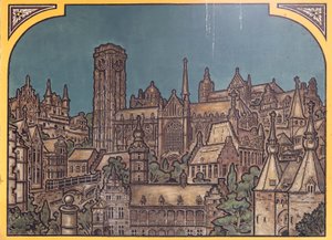 火车站建筑（Sint-Pietersstation）。内部。1912.入口大厅。 作者 路易斯·克洛凯