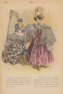 法国时尚：1832 年，路易-菲利普（彩色石版画）