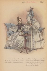 法国时尚：1833 年，路易-菲利普（彩色石版画） 作者 路易斯·科拉斯