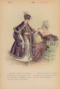 法国时尚：1834 年，路易-菲利普（彩色石版画） 作者 路易斯·科拉斯