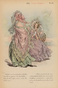 法国时尚：1837 年，路易-菲利普（彩色石版画） 作者 路易斯·科拉斯