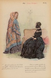 法国时尚：1841 年，路易-菲利普（彩色石版画） 作者 路易斯·科拉斯