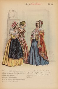 法国时尚：1844 年，路易-菲利普（彩色石版画） 作者 路易斯·科拉斯
