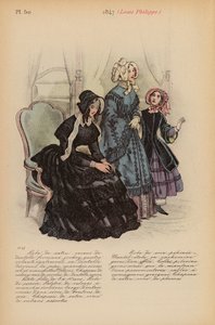 法国时尚：1847 年，路易-菲利普（彩色石版画） 作者 路易斯·科拉斯