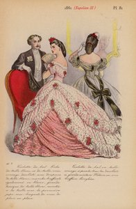 法国时尚：1861 年，拿破仑三世（彩色石版画）