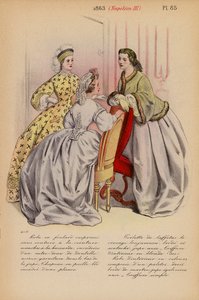 法国时尚：1863 年，拿破仑三世（彩色石版画） 作者 路易斯·科拉斯