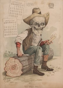 雕刻一块木头，为Antikamnia日历绘制插图