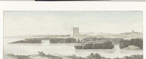 Gezicht op de kust van de Adriatische zee met een observatietoren aan de overzijde van Monopoli
从 3 英里以外莫诺波利亚得里亚海海岸的瞭望塔上看到的景色（标题见实物）
伊塔之旅 作者 路易斯·杜克罗斯