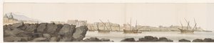 卡塔尼亚港口景观 Vue du Port de Catane（物体上的标题） Voyage en Italie, en Sicile et à Malte - 1778（系列标题）