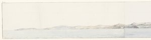 Panorama met Agrigento en de kust Vue éloignée de la Ville de Girgenti, & de la côte (title on object) Voyage en Italie, en Sicile et à Malte - 1778 (series title) 作者 路易斯·杜克罗斯