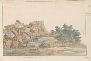 Resten van Zeus Olympus tempel bij Agrigento
同一座神庙的遗址。第二景（标题在实物上）
Voyage en Italie, en Sicile et à Malte - 1778（系列标题） 作者 路易斯·杜克罗斯