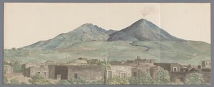 1777 年、1771 年和 1731 年从波尔蒂奇拍摄的维苏威火山照片
Le Vésuve vu de Portici avec les laves de 1777, 1771, 1731（物上标题）
Voyage en Italie, en Sicile et à Malte - 1778（系列标题） 作者 路易斯·杜克罗斯