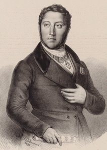 作曲家乔阿基诺·安东尼奥·罗西尼的肖像1792-1868，1838年。 作者 路易斯杜普雷