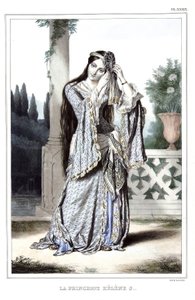 Princess Helene Soutzo. in “” Journey to Athenes and Constantinople, or collection of Greek and Ottoman portraits, views and costumes, painted on places of after nature, lithographs and colories by Louis Dupre (1789-1837), pupil of David.1825.