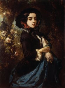 一位女士的肖像，约 1860-65 年（布面油画） 作者 路易斯·尤金·加布里埃尔·伊莎贝