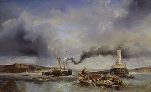 从海的布洛涅港的看法，1843年