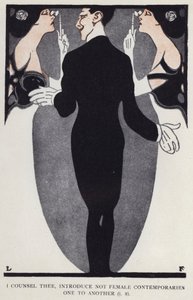 我劝你，不要把同时代的女性介绍给另一个人（彩色平版印刷）。