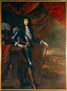 年轻时身穿盔甲的路易十四（1638 - 1715）脚下的肖像。 绘画归功于老路易斯·费迪南德·埃勒 (Louis Ferdinand Elle)（1612-1689 年） 作者 路易斯·费迪南（Louis Ferdinand）（c.1612 89）（attr.to）埃勒