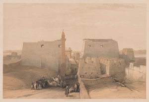 埃及和努比亚：第二卷-第38号，卢克索神庙大入口，1838年。 作者 路易斯·哈格