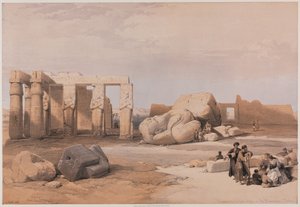 埃及和努比亚，第二卷：纪念馆大斗兽场的碎片，底比斯，1847年。 作者 路易斯·哈格