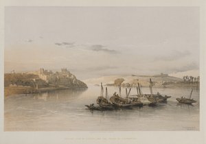 埃及和努比亚，第二卷：埃索安和大象岛全景，1848年。 作者 路易斯·哈格