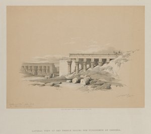 埃及和努比亚，第二卷：丹德拉名为提丰神庙的侧视图 作者 FGMoon, 20 Threadneedle Street, 伦敦