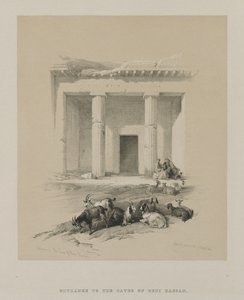 埃及和努比亚，第一卷：贝尼哈桑洞穴的入口，1847年。 作者 路易斯·哈格