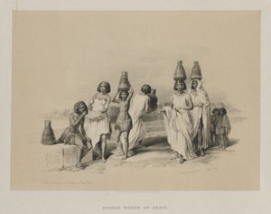 埃及和努比亚，第一卷：尼罗河上科蒂的努比亚妇女，1847年。 作者 路易斯·哈格