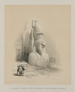 埃及和努比亚，第一卷：拉美西斯二世的两个巨大雕像之一...，1847年。 作者 路易斯·哈格
