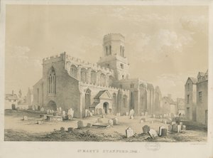 斯塔福德-圣玛丽教堂：石版画，1841年 作者 路易斯·哈格
