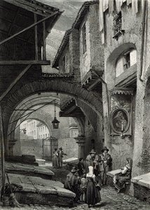 罗马的犹太人区，由SV Hunt，Cassell und Company，1847年雕刻而成 作者 路易斯·哈格