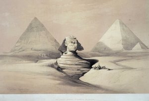 吉泽的大狮身人面像。19 世纪（石版画） 作者 路易斯·哈格