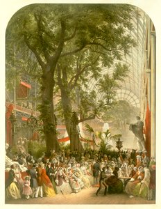 1851年水晶宫的变迁（彩色光刻） 作者 路易斯·哈格