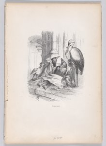 我是一个寡妇，来自《动物的私人和公共生活场景》，约1837-47。 作者 路易·亨利·布雷维埃
