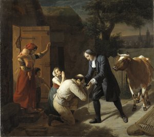 弗朗索瓦·费内隆 (1651-1715) 向农民报告了一头被盗的牛 - 费内隆将一头被盗的牛归还给农民，路易斯·赫森特 (1777-1860)。 布面油画。 尺寸：97.5x109.5 厘米。 斯德哥尔摩国家博物馆