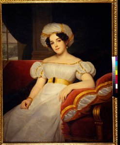 Natalya Stepanovna Golitsyna 公主肖像，外号 Apraksina 伯爵夫人（1794-1890 年）。路易-赫森特（1777-1860 年）的画作，布面油画