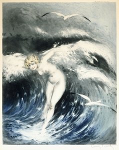 波涛中的维纳斯》，约 1931 年（彩色蚀刻和干点画法）