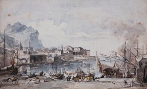 巴勒莫港口景观，1777年 作者 路易·简·德斯普雷斯