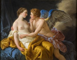 丘比特与赛琪Louis Jean Francois Lagrenee（1725-1805 年）的作品，木板油画，1805 年前。19 世纪法国艺术，古典主义。斯德哥尔摩国家博物馆（瑞典）。