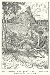 他们的旅行 "如此之快，以至于他们的头发在风中呼啸"（Litho）。 作者 路易斯·约翰·黑德
