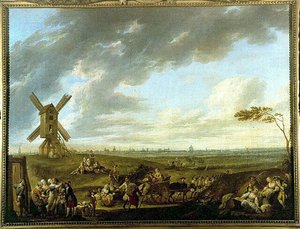 Dieu-de-Marcq 拍摄的里尔景色 - Louis Joseph Watteau dit Watteau de Lille (1731-1798)，里尔博物馆