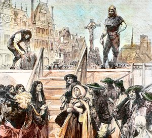 玛丽-玛德莱娜-德奥布雷侯爵夫人的处决，因投毒被判刑。Louis Daudenarde（卒于1907年）的版画--对Marie Madeleine Dreux d