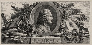 让-菲利普-拉莫（1683-1764）的肖像，由路易-约瑟夫-马斯克利埃雕刻。 作者 路易·约瑟夫一世