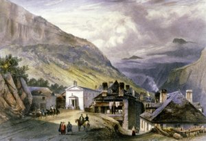 约 1850 年的欧克夏德村（石版画） 作者 路易斯·朱利安·贾科特（Louis Julien Jacottet）