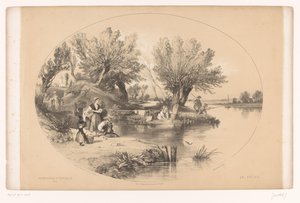 湖边渔夫
风景如画的散步（系列名称）
如画的散步路（系列标题上的物体） 作者 路易斯·朱利安·贾科特（Louis Julien Jacottet）