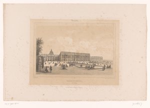 从花园欣赏凡尔赛宫的景色 Côté du Parc 城堡正面（物体上的标题） 巴黎及其周边景点（系列标题） 凡尔赛宫（对象上的系列标题） 作者 路易斯·朱利安·贾科特（Louis Julien Jacottet）