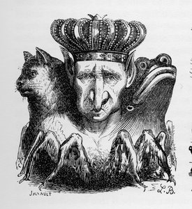 Bael--Baal--(恶魔)--Bael是地狱之力的首领--载于Collin de Plancy所著的 "Le dictionnaire infernal"--L.Breton所刻。巴黎