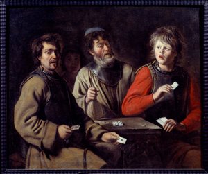 Louis Le Nain (1593-1648) 1640 年普罗旺斯艾克斯，格拉内博物馆的士兵纸牌绘画
